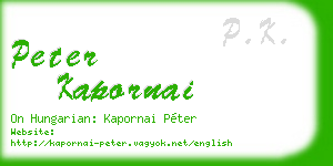 peter kapornai business card
