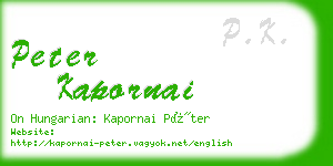 peter kapornai business card